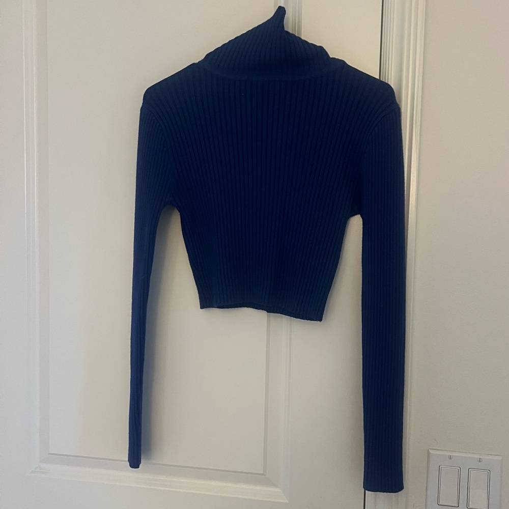 Blue turtleneck